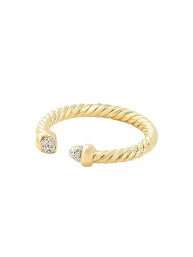 David Yurman Micro Cablespira® 18-karat Gold Diamond Ring | Thumbnail 1