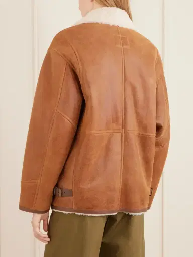 Isabel Marant Adelina Shearling-trimmed Leather Jacket | Thumbnail 4