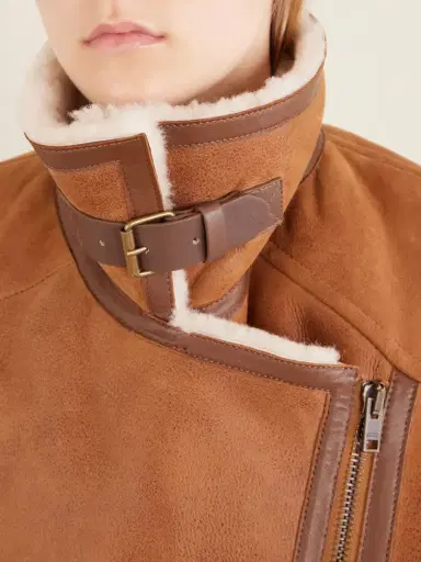 Isabel Marant Adelina Shearling-trimmed Leather Jacket | Thumbnail 6