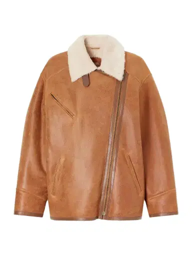 Isabel Marant Adelina Shearling-trimmed Leather Jacket | Thumbnail 1