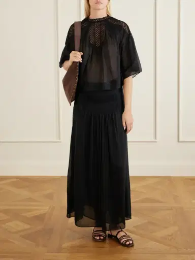 Marant Étoile Parina Lace-trimmed Woven Blouse | Thumbnail 2 Marant Étoile Parina Lace-trimmed Woven Blouse | Thumbnail 2