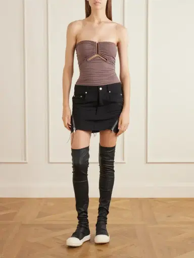 Rick Owens Alannah Strapless Cut-out Stretch-jersey Top | Thumbnail 2