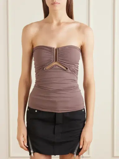 Rick Owens Alannah Strapless Cut-out Stretch-jersey Top | Thumbnail 3