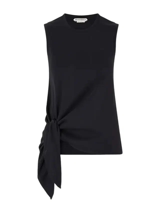 JW Anderson Tie-detailed Logo-embroidered Cotton-jersey Tank