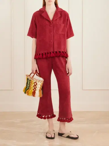Cap d’Antibes Morgane Cotton-terry Straight-leg Pants | Thumbnail 2 Cap d’Antibes Morgane Cotton-terry Straight-leg Pants | Thumbnail 2