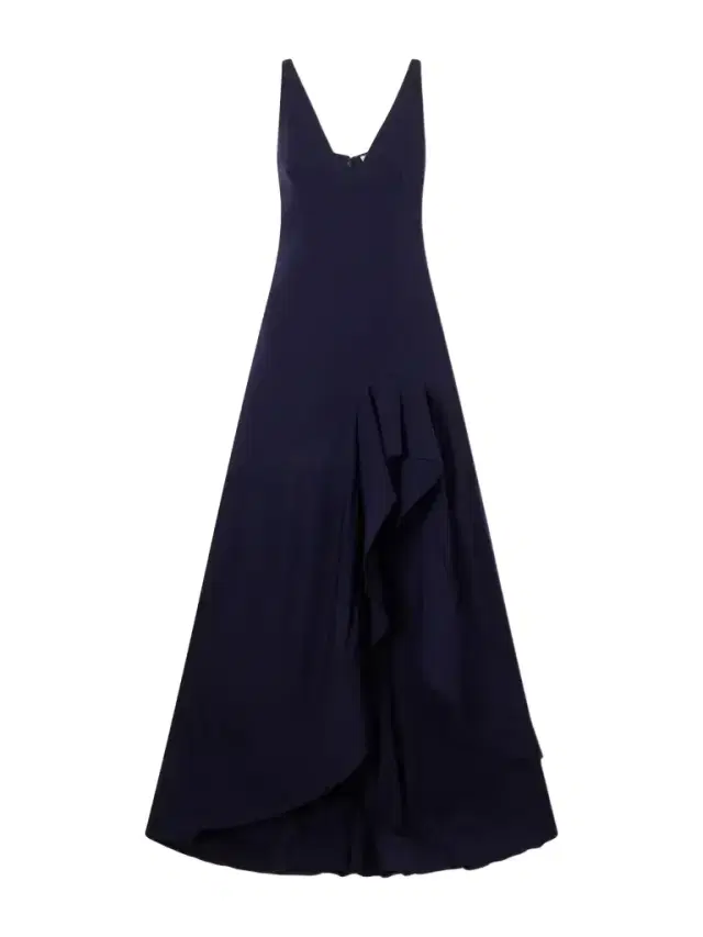 Stella McCartney Asymmetric Ruffled Crepe Maxi Dress