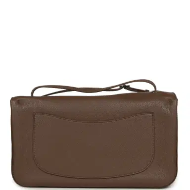 Chanel Chanel Maxi "Souplissimo" Small Flap Bag Brown Grained Calfskin Silver Hardware | Thumbnail 4