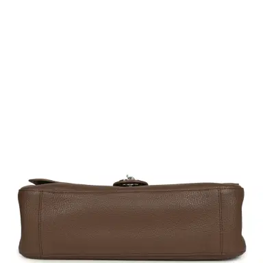 Chanel Chanel Maxi "Souplissimo" Small Flap Bag Brown Grained Calfskin Silver Hardware | Thumbnail 6