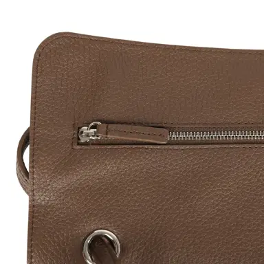 Chanel Chanel Maxi "Souplissimo" Small Flap Bag Brown Grained Calfskin Silver Hardware | Thumbnail 8