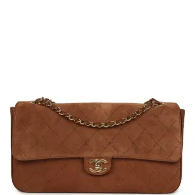 Chanel Chanel Maxi "Souplissimo" Small Flap Bag Camel Suede Gold Hardware | Thumbnail 1 Chanel Chanel Maxi "Souplissimo" Small Flap Bag Camel Suede Gold Hardware | Thumbnail 1