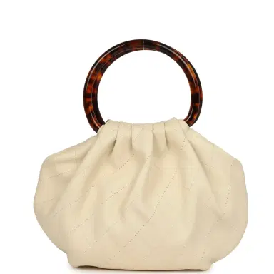Chanel Chanel Small Pouch Light Beige Calfskin Tortoiseshell Hardware | Thumbnail 4
