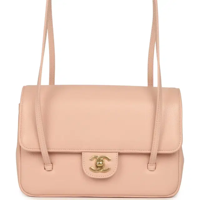 Chanel Chanel Small Preppy Coco Flap Bag Light Pink Shiny Caviar Brushed Gold Hardware