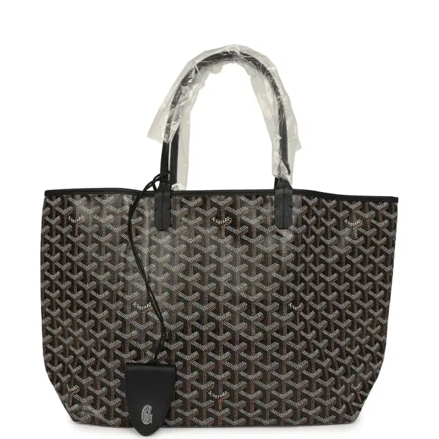 goyard Goyard Goyardine Black Saint Louis PM Tote Bag Palladium Hardware