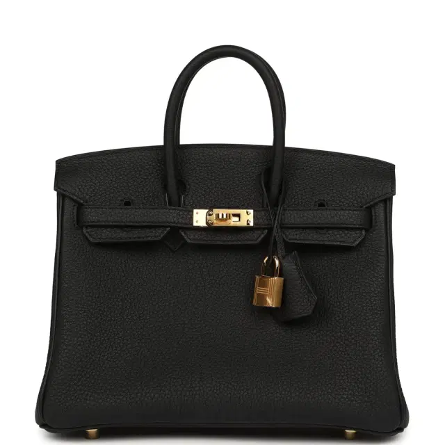 HERMÈS Hermes Birkin 25 Black Togo Gold Hardware