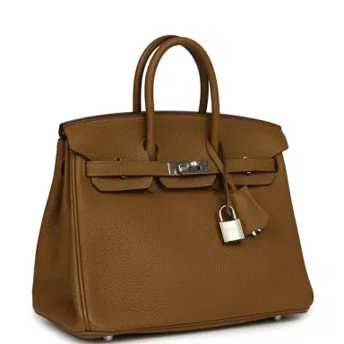 HERMÈS Hermes Birkin 25 Bronze Dore Verso Togo Palladium Hardware | Thumbnail 2
