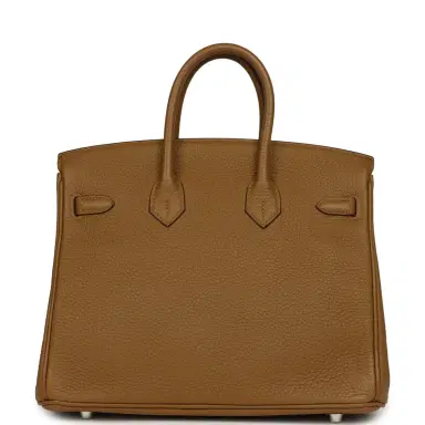HERMÈS Hermes Birkin 25 Bronze Dore Verso Togo Palladium Hardware | Thumbnail 4