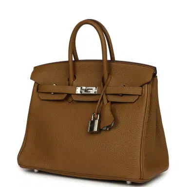 HERMÈS Hermes Birkin 25 Bronze Dore Verso Togo Palladium Hardware | Thumbnail 5