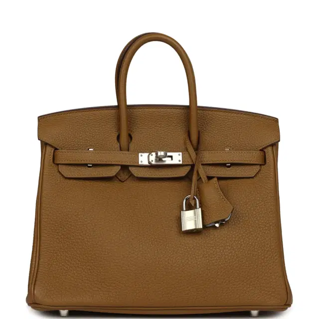 HERMÈS Hermes Birkin 25 Bronze Dore Verso Togo Palladium Hardware
