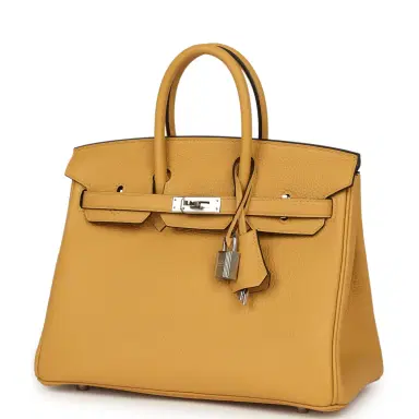 HERMÈS Hermes Birkin 25 Paille Togo Palladium Hardware | Thumbnail 5 HERMÈS Hermes Birkin 25 Paille Togo Palladium Hardware | Thumbnail 5