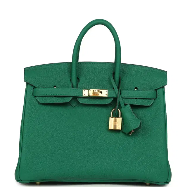 HERMÈS Hermes Birkin 25 Vert Vertigo Togo Gold Hardware