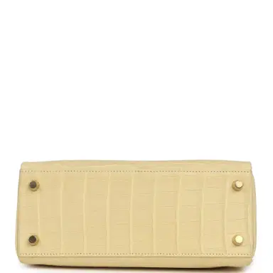HERMÈS Hermes Kelly Retourne 25 Vanille Matte Alligator Gold Hardware | Thumbnail 6