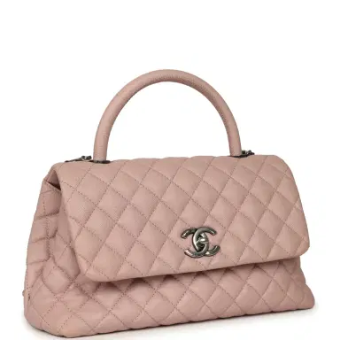 Chanel Pre-owned Chanel Medium Coco Handle Flap Bag Blush Caviar Aged Ruthenium Hardware | Thumbnail 2 Chanel Pre-owned Chanel Medium Coco Handle Flap Bag Blush Caviar Aged Ruthenium Hardware | Thumbnail 2