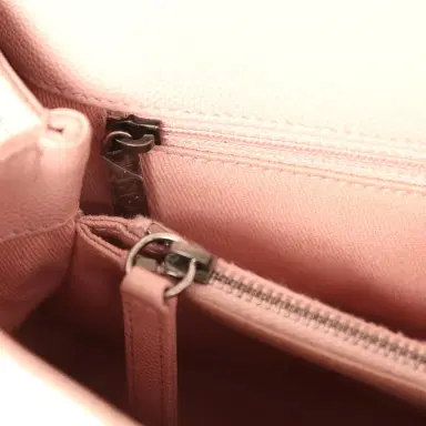 Chanel Pre-owned Chanel Medium Coco Handle Flap Bag Blush Caviar Aged Ruthenium Hardware | Thumbnail 11 Chanel Pre-owned Chanel Medium Coco Handle Flap Bag Blush Caviar Aged Ruthenium Hardware | Thumbnail 11