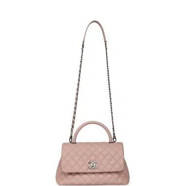 Chanel Pre-owned Chanel Medium Coco Handle Flap Bag Blush Caviar Aged Ruthenium Hardware | Thumbnail 7 Chanel Pre-owned Chanel Medium Coco Handle Flap Bag Blush Caviar Aged Ruthenium Hardware | Thumbnail 7