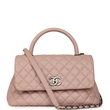 Chanel Pre-owned Chanel Medium Coco Handle Flap Bag Blush Caviar Aged Ruthenium Hardware | Thumbnail 1 Chanel Pre-owned Chanel Medium Coco Handle Flap Bag Blush Caviar Aged Ruthenium Hardware | Thumbnail 1