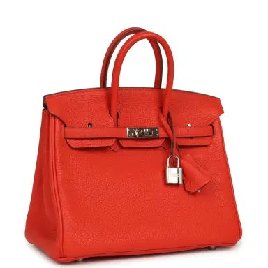 HERMÈS Pre-owned Hermes Birkin 25 Capucine Togo Palladium Hardware | Thumbnail 2