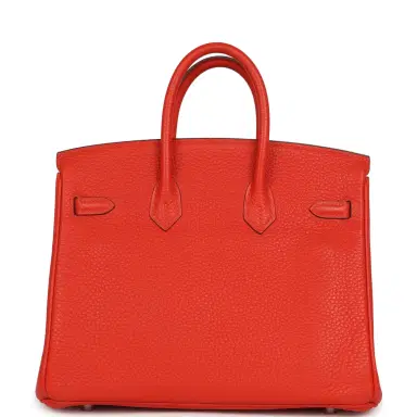HERMÈS Pre-owned Hermes Birkin 25 Capucine Togo Palladium Hardware | Thumbnail 4