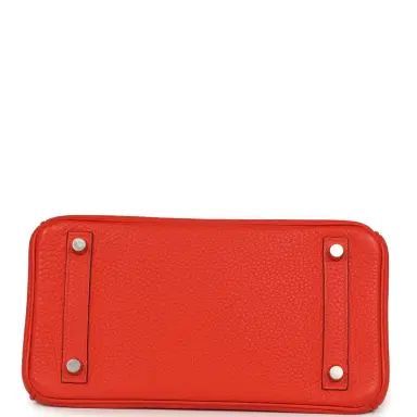 HERMÈS Pre-owned Hermes Birkin 25 Capucine Togo Palladium Hardware | Thumbnail 6