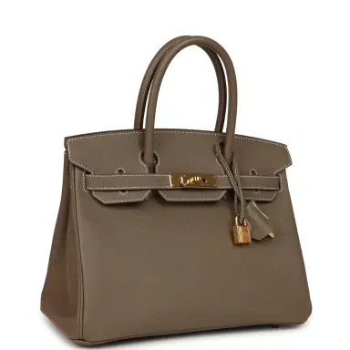 HERMÈS Pre-owned Hermes Birkin 30 Etoupe Epsom Gold Hardware | Thumbnail 2 HERMÈS Pre-owned Hermes Birkin 30 Etoupe Epsom Gold Hardware | Thumbnail 2