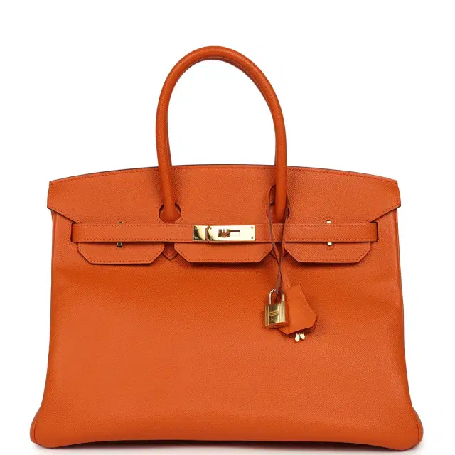 HERMÈS Pre-owned Hermes Birkin 35 Orange Epsom Gold Hardware