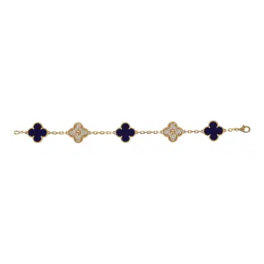Van Cleef & Arpels Van Cleef & Arpels Limited Edition "Vendome" Vintage Alhambra Diamond Bracelet and Blue Sevres Porcelain 18K Yellow Gold | Thumbnail 2 Van Cleef & Arpels Van Cleef & Arpels Limited Edition "Vendome" Vintage Alhambra Diamond Bracelet and Blue Sevres Porcelain 18K Yellow Gold | Thumbnail 2