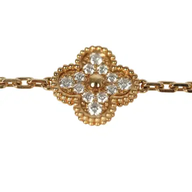 Van Cleef & Arpels Van Cleef & Arpels Limited Edition "Vendome" Vintage Alhambra Diamond Bracelet and Blue Sevres Porcelain 18K Yellow Gold | Thumbnail 3 Van Cleef & Arpels Van Cleef & Arpels Limited Edition "Vendome" Vintage Alhambra Diamond Bracelet and Blue Sevres Porcelain 18K Yellow Gold | Thumbnail 3