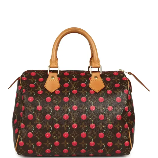 Louis Vuitton Vintage Louis Vuitton x Takashi Murkami Cheries Speedy 25 Brown and Red Cherry Monogram Gold Hardware