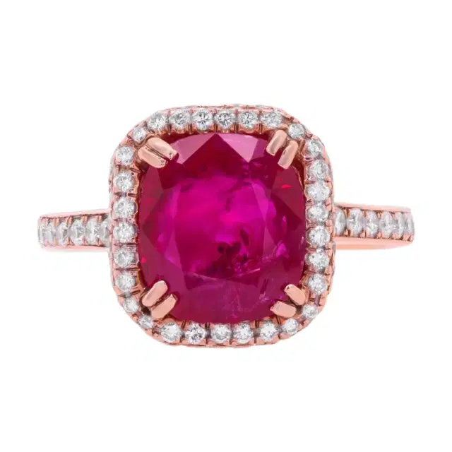 DIANA M. JEWELS Diana M. Jewels 14K Rose Gold Ruby & Diamond Statement Ring Sz. 6 by The Solist