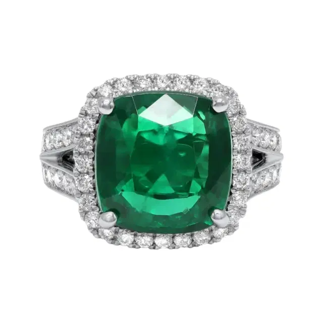 DIANA M. JEWELS Diana M. Jewels 18K White Gold Emerald & Diamond Statement Ring Sz. 6.5 by The Solist