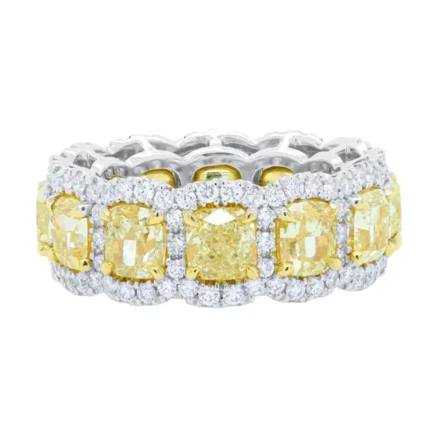 DIANA M. JEWELS Diana M. Jewels Eternity 18K Yellow Gold & Platinum Diamond Band Sz. 6.5 by The Solist
