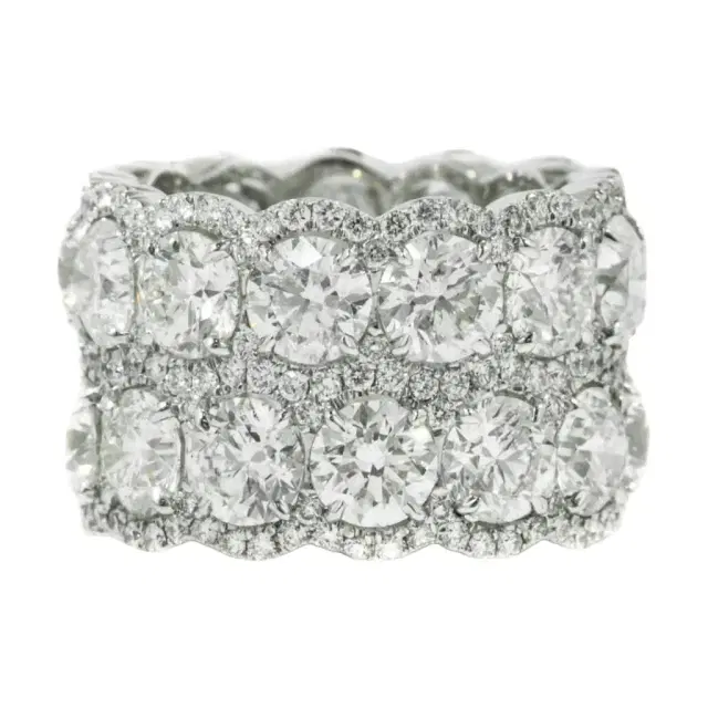 DIANA M. JEWELS Diana M. Jewels Platinum Diamond Two-Row Eternity Band Ring Sz. 6.5 by The Solist