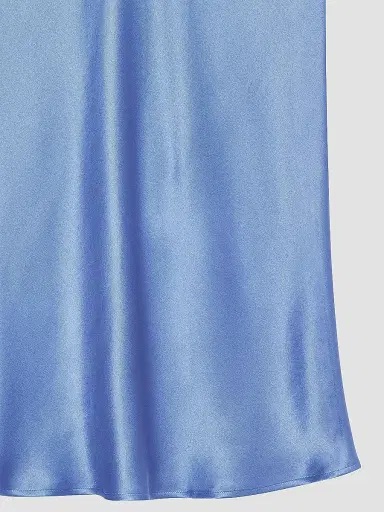 Anine Bing Women's Bar Silk Midi Skirt - Blue - Size Large | Thumbnail 4