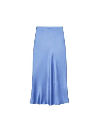 Anine Bing Women's Bar Silk Midi Skirt - Blue - Size Large | Thumbnail 1