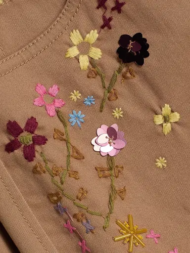 Cinq à Sept Women's Betsy Wildflower-Embroidered Wide-Leg Crop Pants - Brown Sandstone | Thumbnail 7