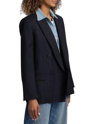 Nili Lotan Women's Leston Pinstriped Stretch-Wool Blazer | Thumbnail 4
