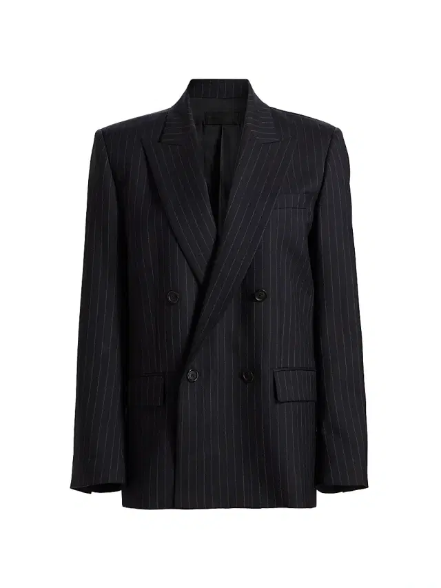 Nili Lotan Women's Leston Pinstriped Stretch-Wool Blazer - Midnight Pinstripes
