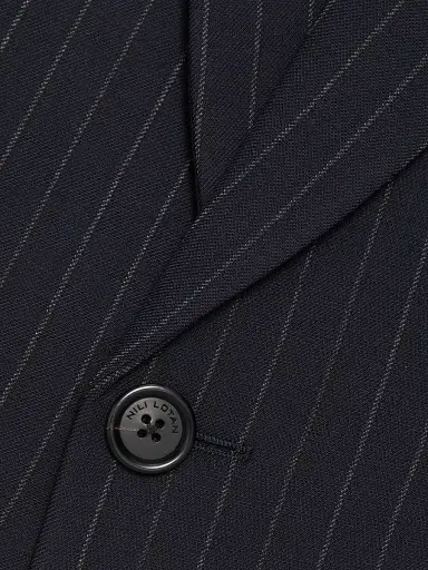 Nili Lotan Women's Swan Pinstriped Stretch-Wool Crop Blazer - Midnight Pinstripes - Size 12 | Thumbnail 7 Nili Lotan Women's Swan Pinstriped Stretch-Wool Crop Blazer - Midnight Pinstripes - Size 12 | Thumbnail 7