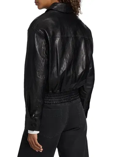 Nili Lotan Women's Aime Leather Bomber Jacket | Thumbnail 5 Nili Lotan Women's Aime Leather Bomber Jacket | Thumbnail 5