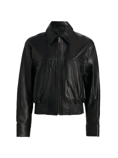 Nili Lotan Women's Aime Leather Bomber Jacket | Thumbnail 1 Nili Lotan Women's Aime Leather Bomber Jacket | Thumbnail 1