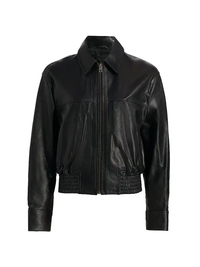 Nili Lotan Women's Aime Leather Bomber Jacket - Black